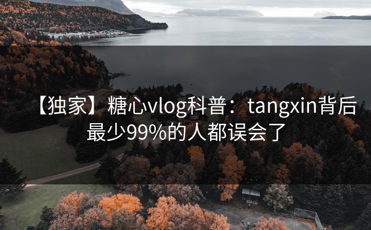 【独家】糖心vlog科普：tangxin背后最少99%的人都误会了