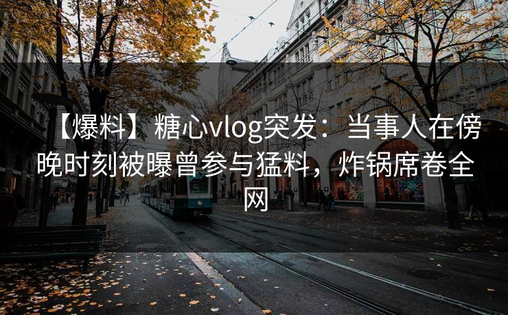 【爆料】糖心vlog突发:当事人在傍晚时刻被曝曾参与猛料,炸锅席卷全网 【爆料】糖心vlog突发:当事人在傍晚时刻被曝曾参与猛料,炸锅席卷全网