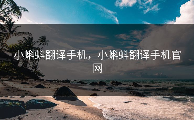 小蝌蚪翻译手机，小蝌蚪翻译手机官网